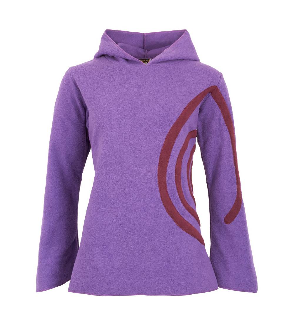 Kunst Und Magie Fleece Pullover mit Zipfelkapuze Goa Psy Hippie Fraggle mit Spirale Sonderangebot