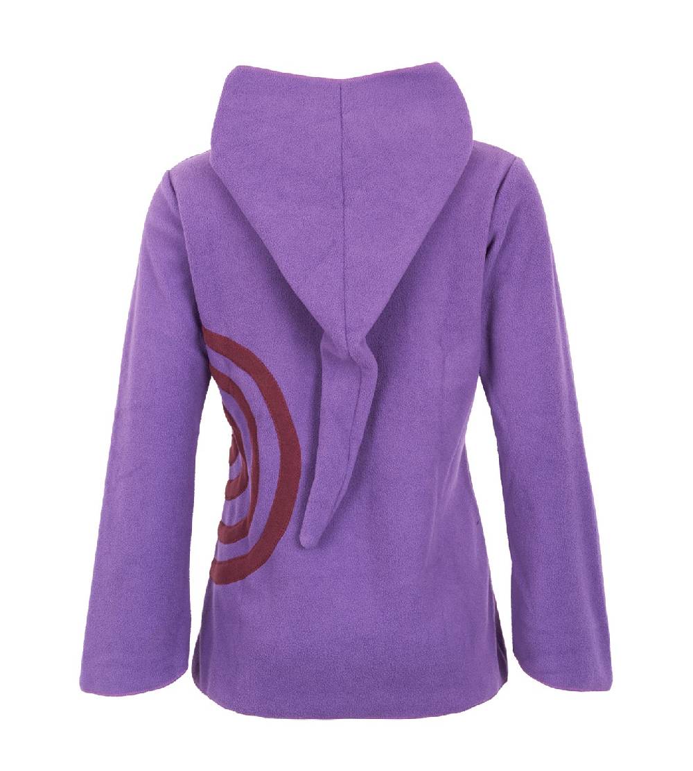 Kunst Und Magie Fleece Pullover mit Zipfelkapuze Goa Psy Hippie Fraggle mit Spirale Sonderangebot