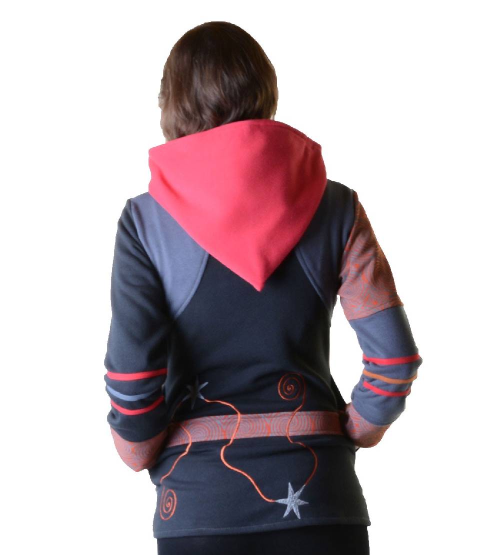Kunst Und Magie Sweatjacke mit Zipfelkapuze Goa Elfe Psy Hippie Fraggle Rabatt