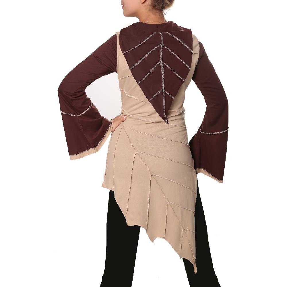 Kunst Und Magie Kunst und Magie Zipfeliges Kleid in Blattform mit Zipfelkapuze Fairy Goa Pixie Versandkostenfrei