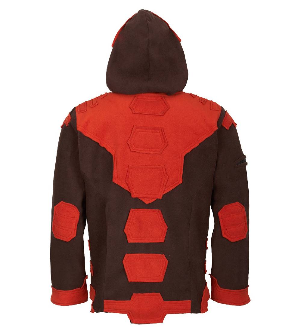 Kunst Und Magie Kunst und Magie Herren Goajacke Fleece Fleecejacke mit Futuristischen Patches Großer Ausverkauf