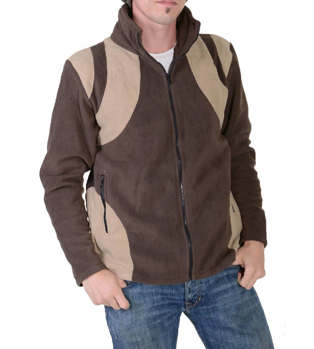 Kunst Und Magie Goa Herren Fleecejacke "Buddha" mit Aufwendiger Rückenstickerei Goa Psy Hippie Begrenztes Angebot