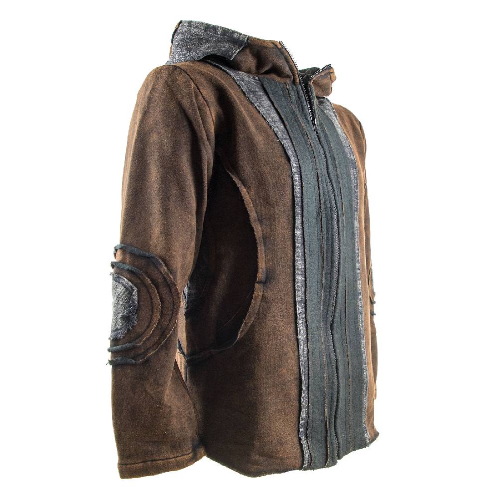 Kunst Und Magie Kunst und Magie Herren Goajacke Stonewashesd aus Baumwolle mit Zipfelkapuze Saisonale Angebote