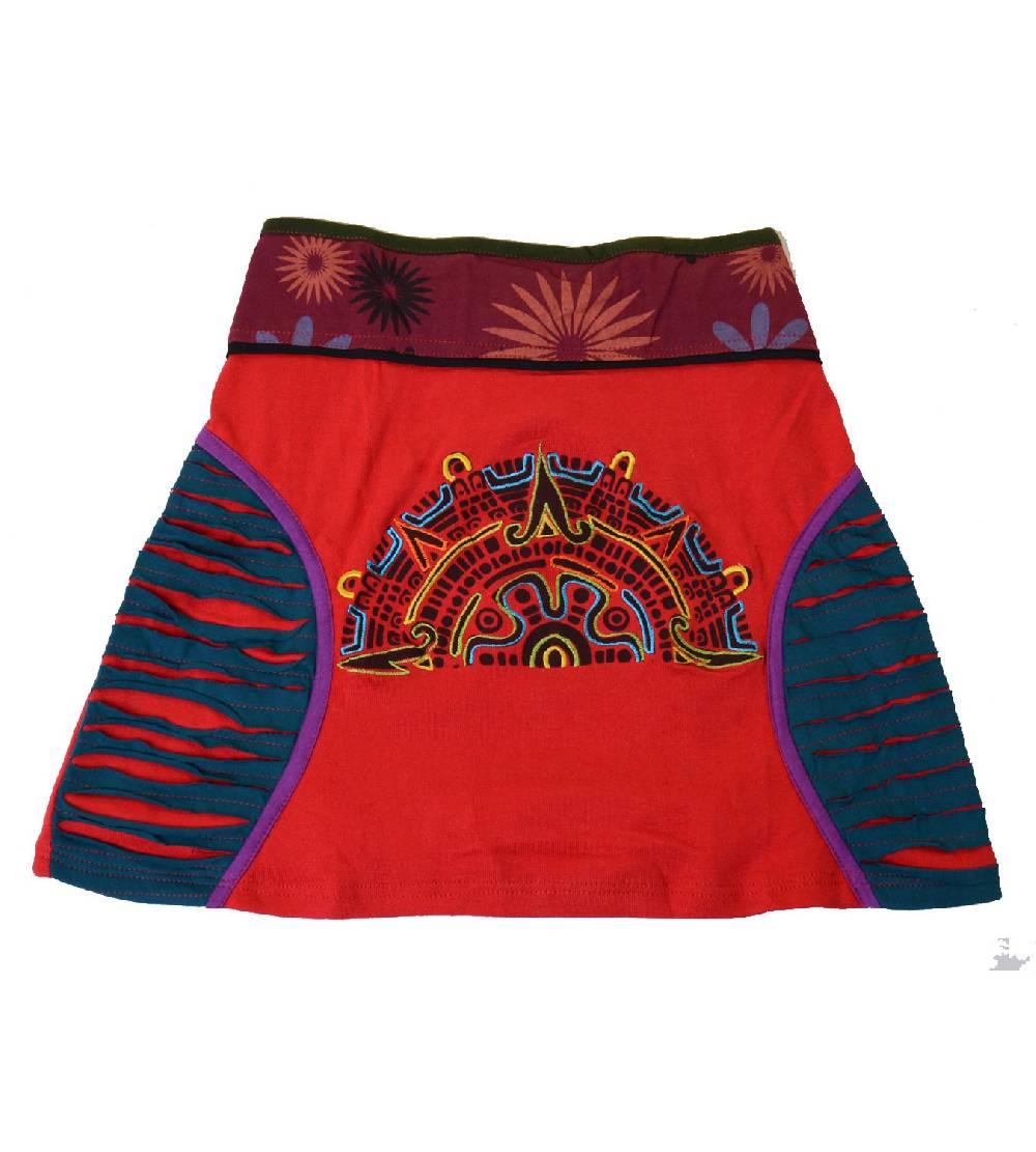 Kunst Und Magie Minirock mit farbigem Bund in Razorcutwork-Style Neueste Stile