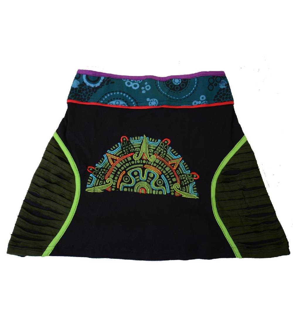 Kunst Und Magie Minirock mit farbigem Bund in Razorcutwork-Style Neueste Stile