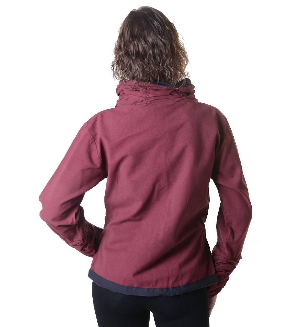 Kunst Und Magie Damen Sweatjacke aus Baumwolle im ausgefallenen Rüschen-Look mit Reißverschluss Zeitbegrenzte Promotion