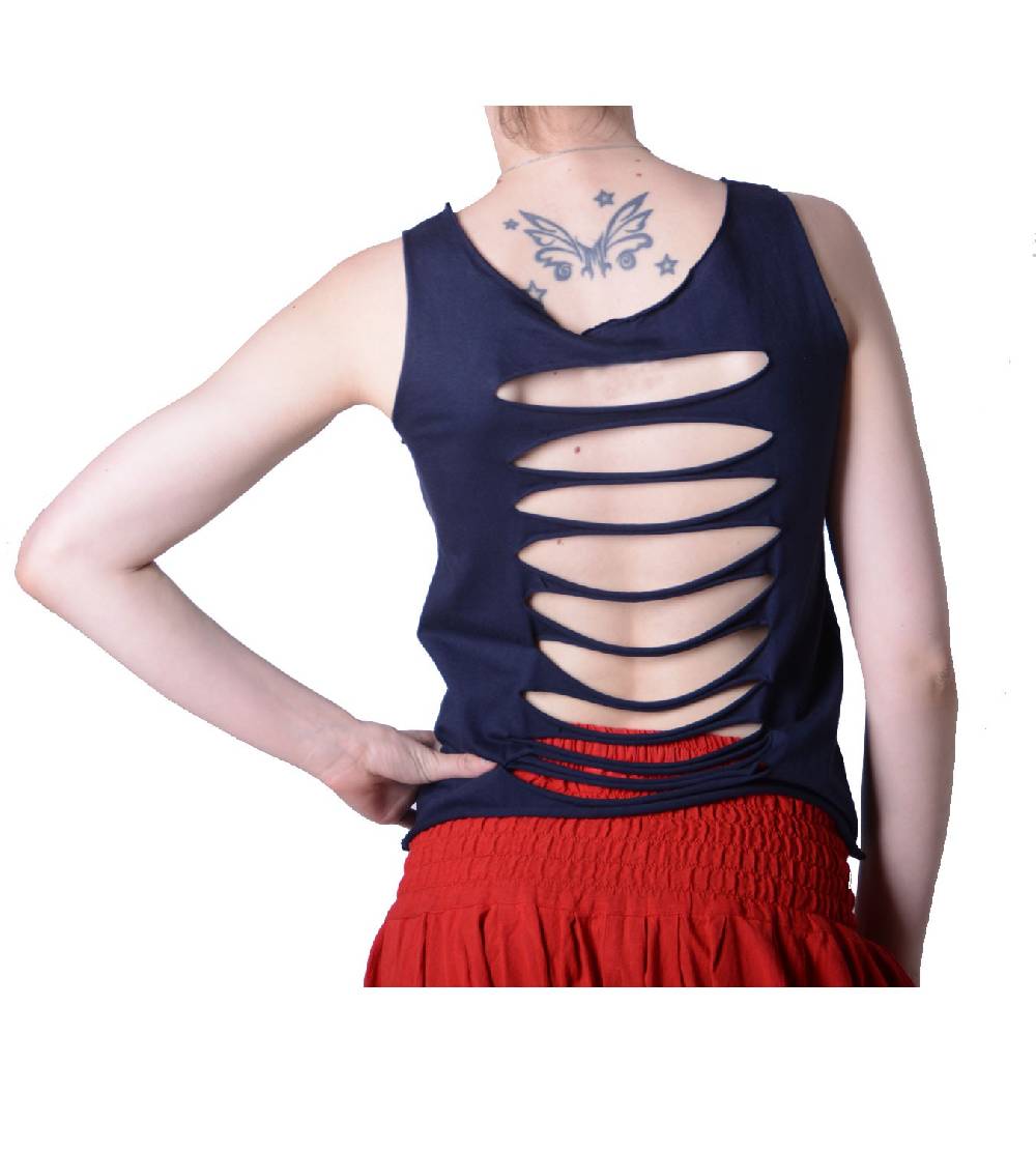 Kunst Und Magie Extravagantes, luftiges Girlie Tank-Top mit Eulenmotiv Sommer Hippie Goa Nur für heute