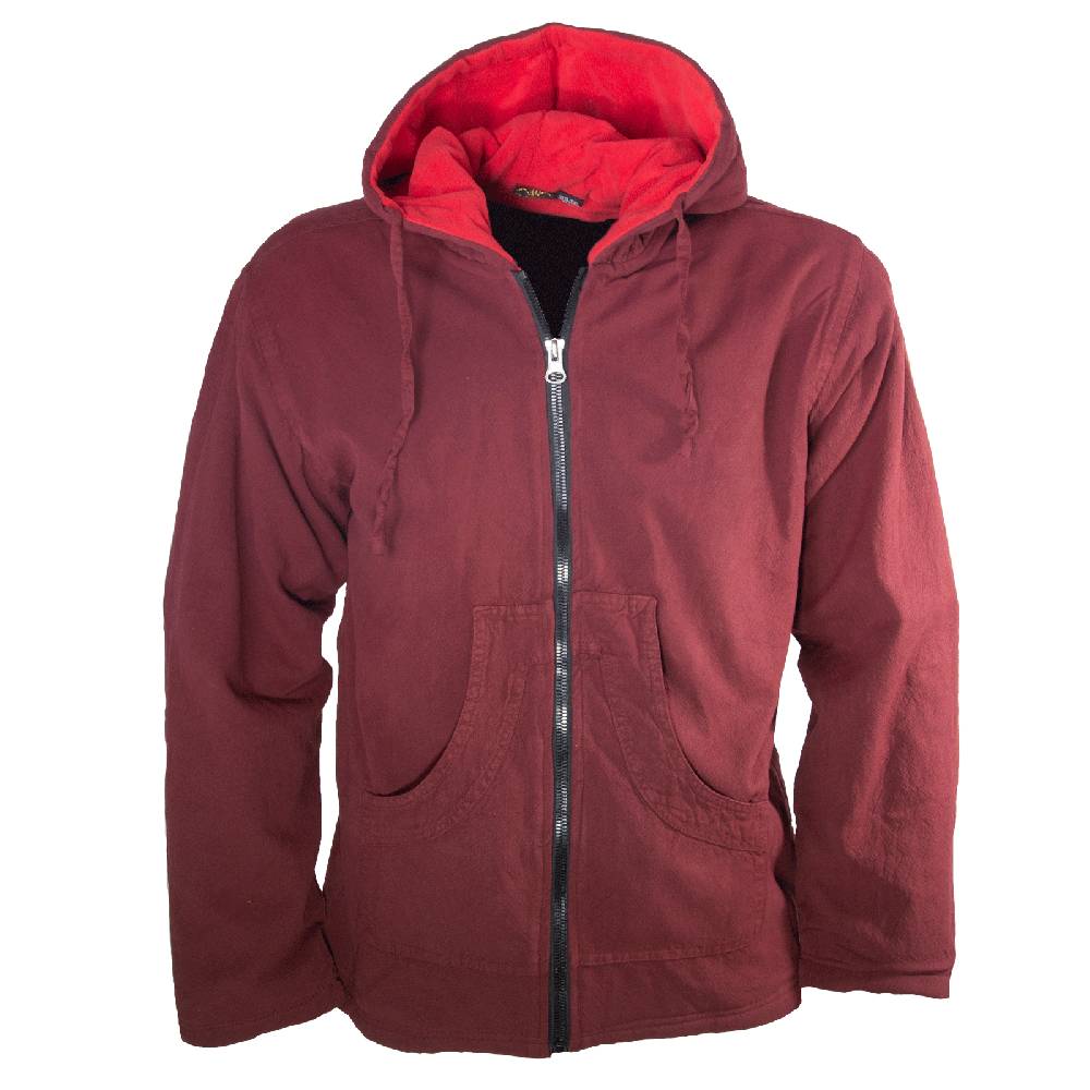 Kunst Und Magie Baumwolljacke mit Fleecefutter und Kapuze - Hippie Jacke mit Reißverschluss Sonderangebot der Fabrik