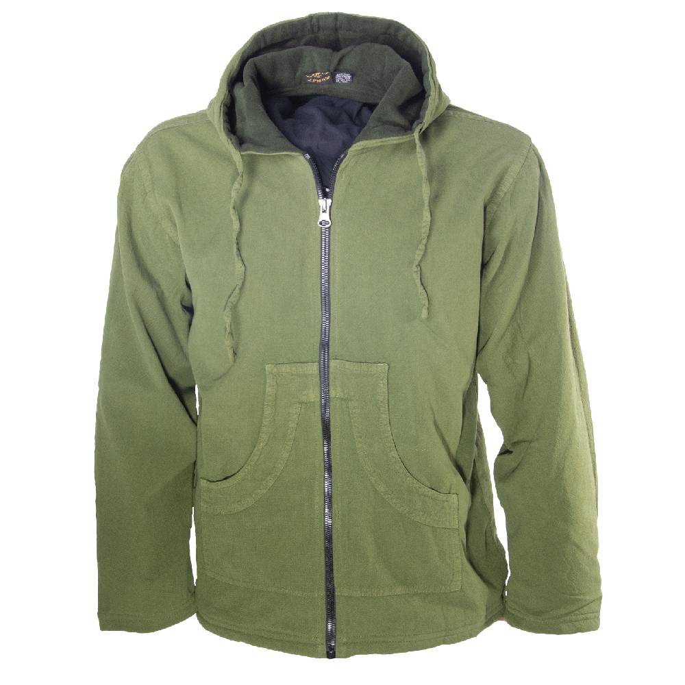 Kunst Und Magie Baumwolljacke mit Fleecefutter und Kapuze - Hippie Jacke mit Reißverschluss Sonderangebot der Fabrik