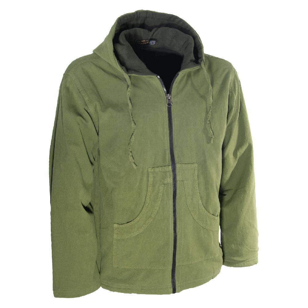 Kunst Und Magie Baumwolljacke mit Fleecefutter und Kapuze - Hippie Jacke mit Reißverschluss Sonderangebot der Fabrik