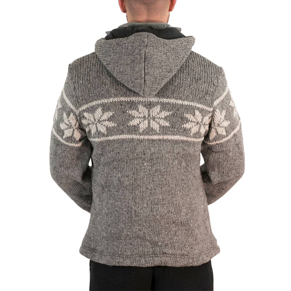 Kunst Und Magie Snowboard Strickjacke Nordisch Wolljacke mit Fleecefutter und abnehmbarer Kapuze Clearance-Verkauf