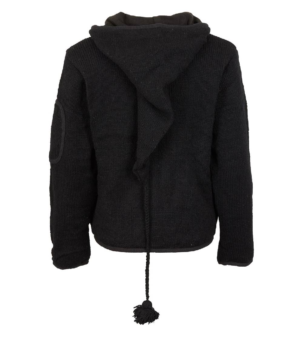 Kunst Und Magie Herren Strickjacke Wolljacke mit Fleecefutter und langer Zipfelkapuze Fabrikladen