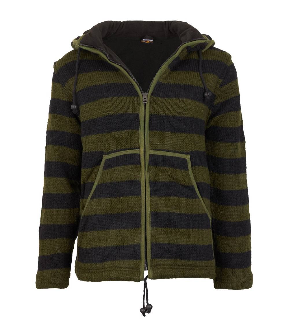 Kunst Und Magie Warme Strickjacke aus Wolle Jacke mit Fleecefutter und abnehmbarer Kapuze Begrenzt auf 3 Tage