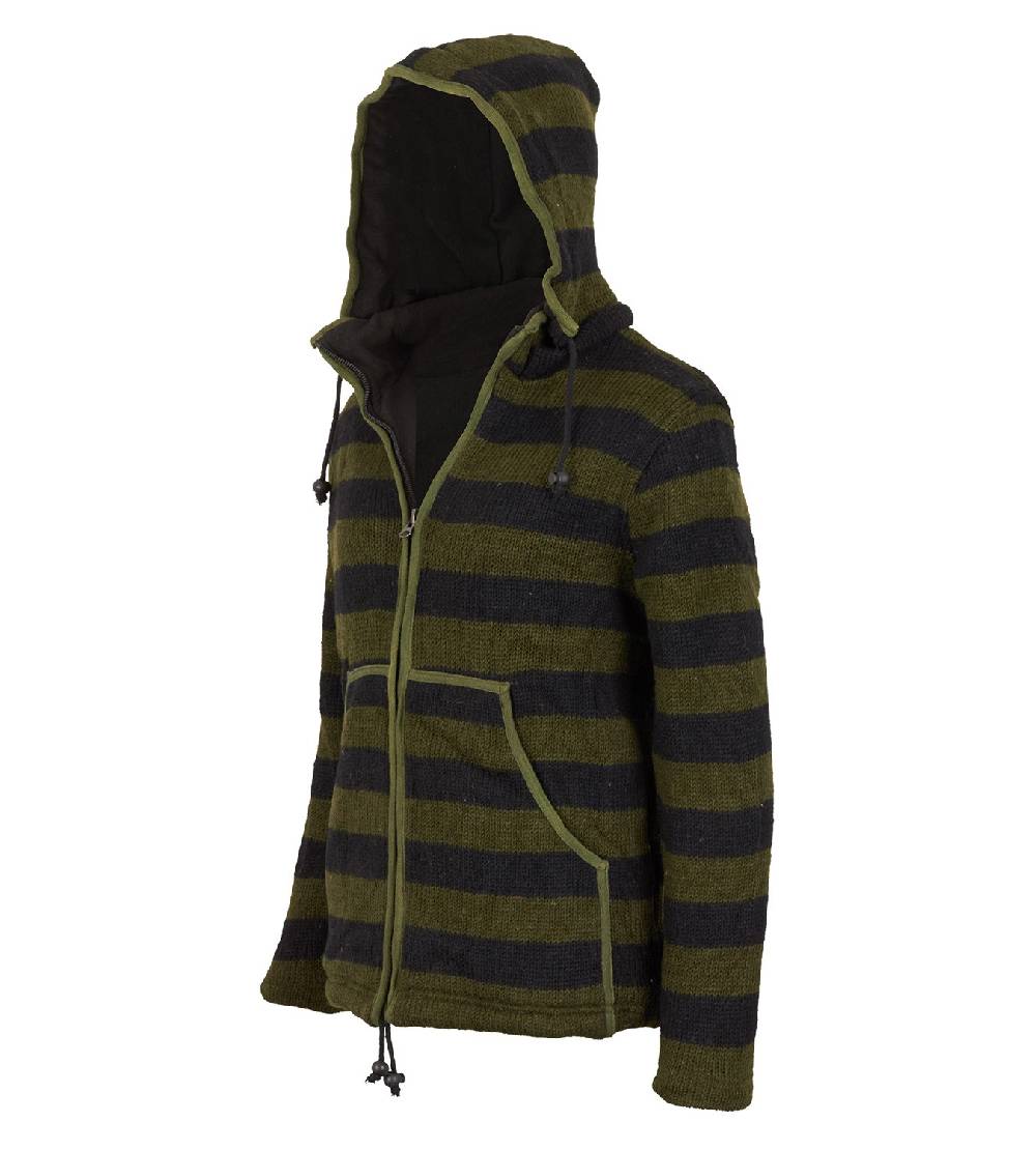 Kunst Und Magie Warme Strickjacke aus Wolle Jacke mit Fleecefutter und abnehmbarer Kapuze Begrenzt auf 3 Tage