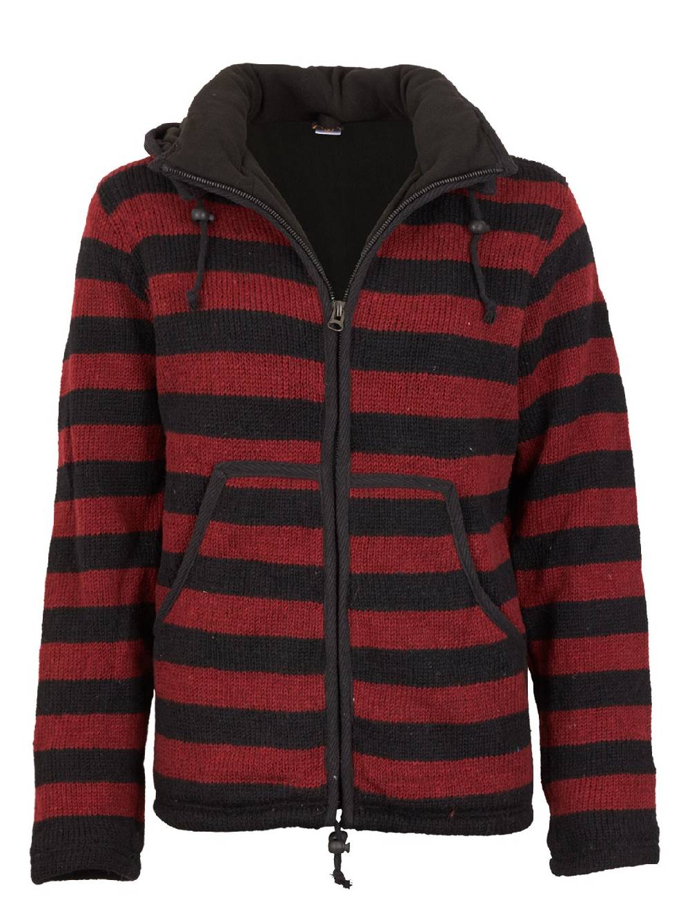 Kunst Und Magie Warme Strickjacke aus Wolle Jacke mit Fleecefutter und abnehmbarer Kapuze Begrenzt auf 3 Tage