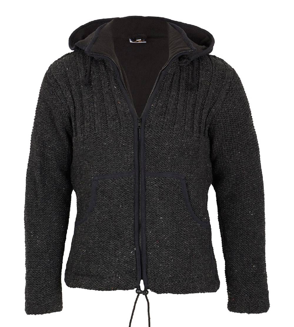 Kunst Und Magie Herren Strickjacke Wollejacke mit Fleecefutter und abnehmbarer Kapuze Speichern exportieren
