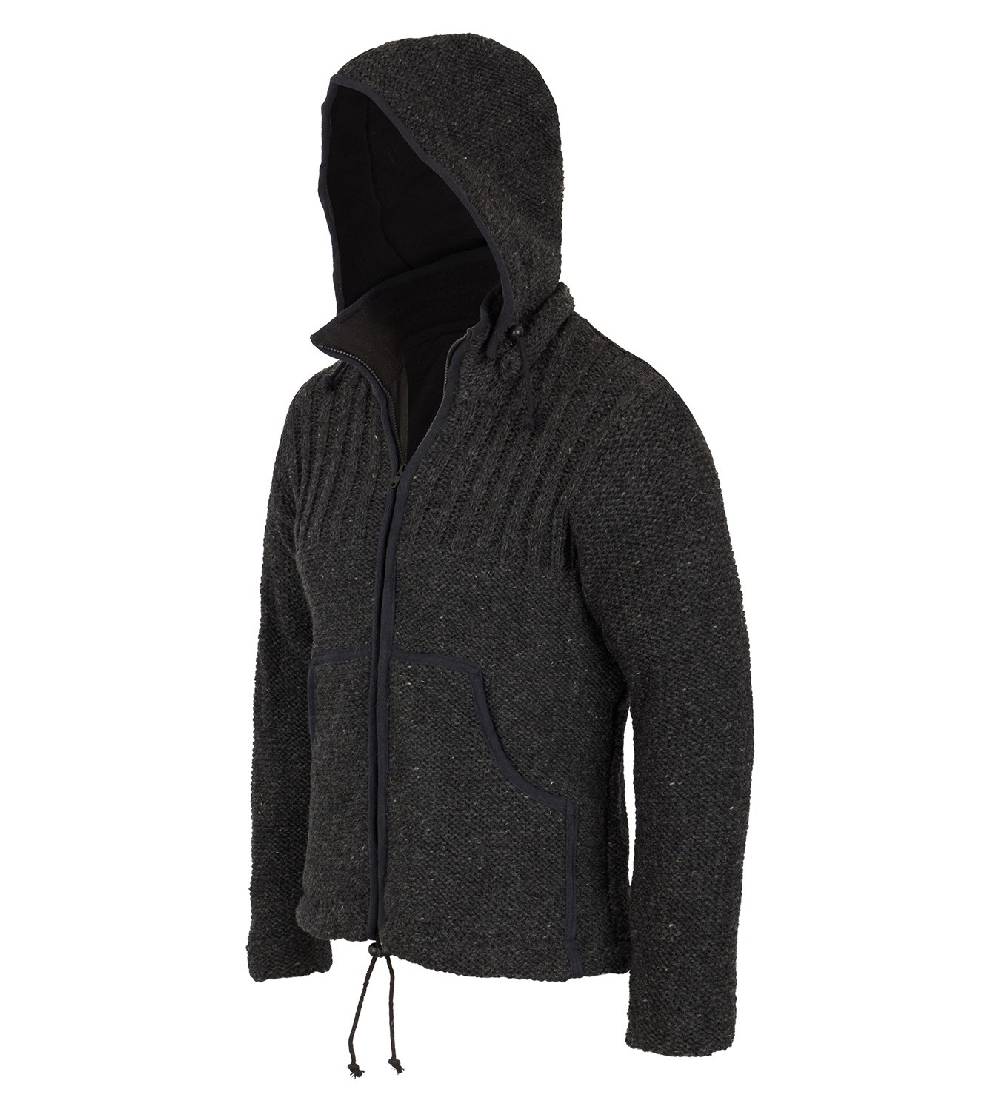 Kunst Und Magie Herren Strickjacke Wollejacke mit Fleecefutter und abnehmbarer Kapuze Speichern exportieren