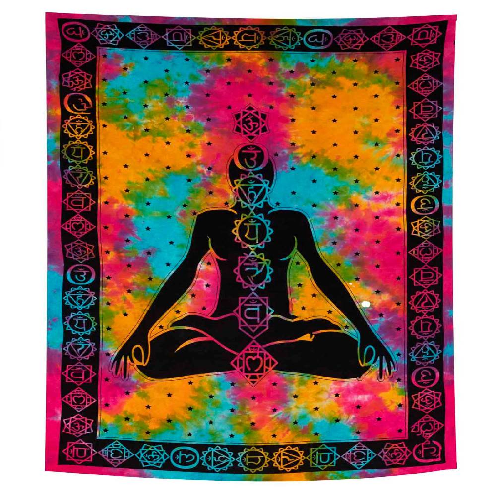 Kunst Und Magie Bunte Tagesdecke Wandbehang Bunt Deko Chakra Meditation ca.200x230cm Günstiger Verkauf