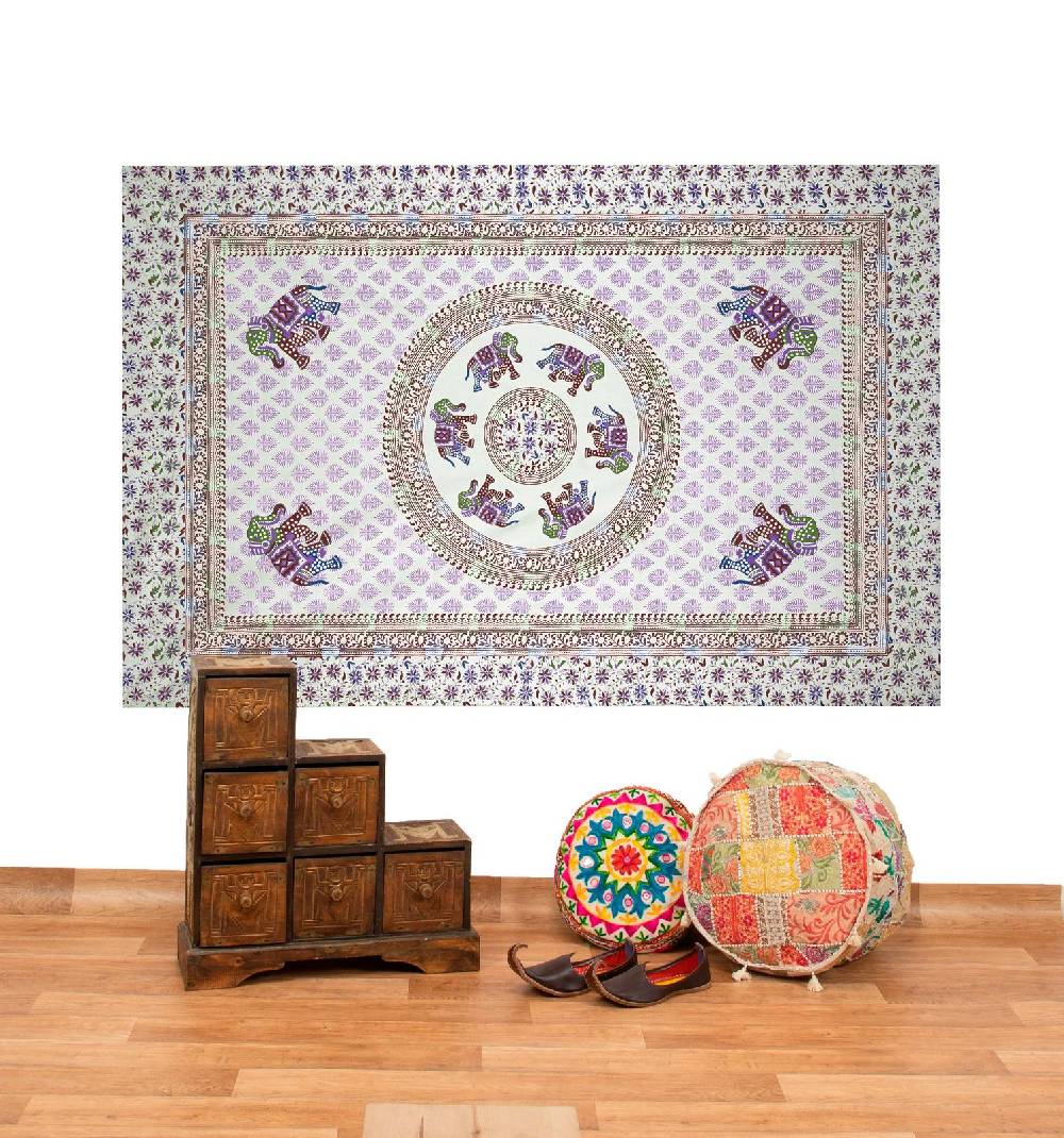Kunst Und Magie Kunst und Magie Tagesdecke Wandbehang Deko Tuch Elefant Mandala ca 135 x 200cm Meist gekauft