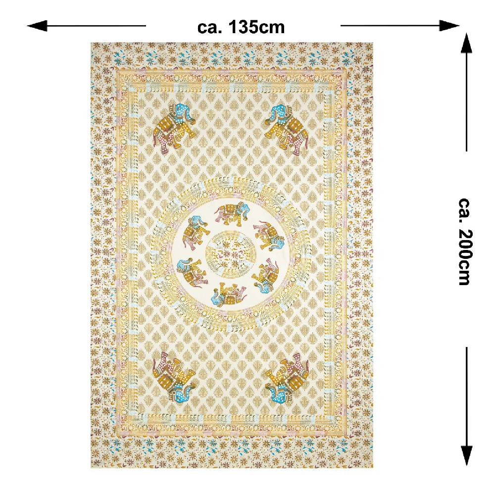 Kunst Und Magie Kunst und Magie Tagesdecke Wandbehang Deko Tuch Elefant Mandala ca 135 x 200cm Blitzverkäufe