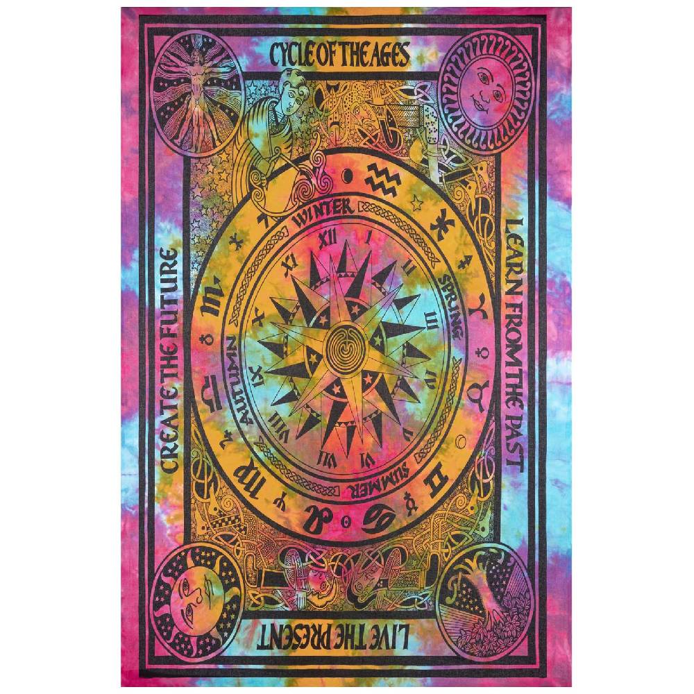 Kunst Und Magie Astrologie Tagesdecke Wandbehang Bunt Deko TuchCycle of the Ages .200x135cm Limitierter Zeitrabatt