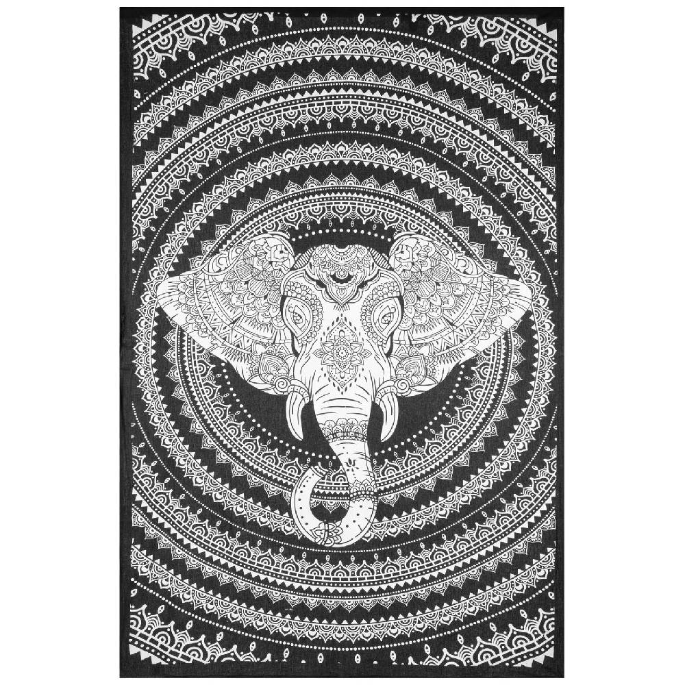 Kunst Und Magie Kunst und Magie Tagesdecke Wandbehang Deko Tuch Elefant Mandala ca 135 x 200cm Fabrik Onlineshop