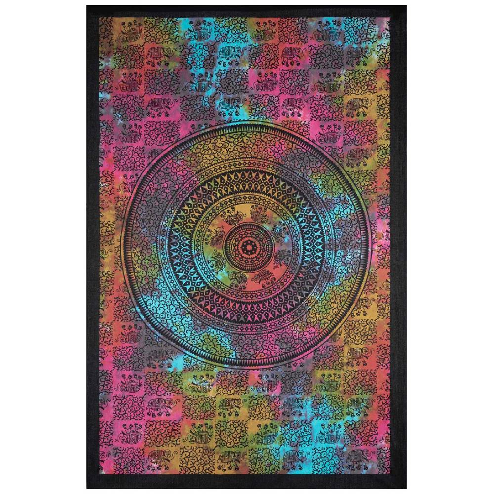 Kunst Und Magie Kunst und Magie Tagesdecke Wandbehang Deko Tuch Elefant Mandala ca 135 x 200cm Sonderangebot