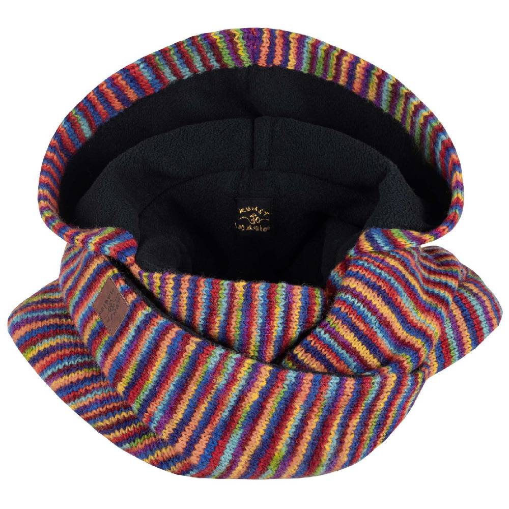 Kunst Und Magie Damen Kapuzenschal Loop Schal Hoodie Schalmütze Poncho Regenbogenfarben aus Wolle gestrickt Strick Kapuze Muttertagsangebot