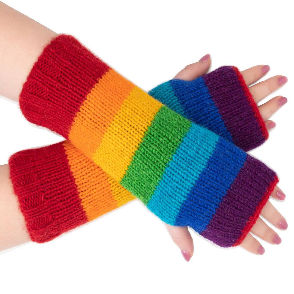 Kunst Und Magie Bunte Regenbogen Armstulpen Stulpen Handwärmer Pulswärmer Handschuhe Wolle Strick Jubiläumsangebot