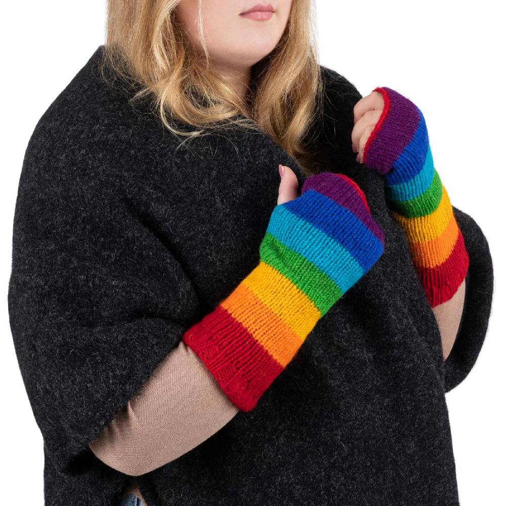 Kunst Und Magie Bunte Regenbogen Armstulpen Stulpen Handwärmer Pulswärmer Handschuhe Wolle Strick Jubiläumsangebot