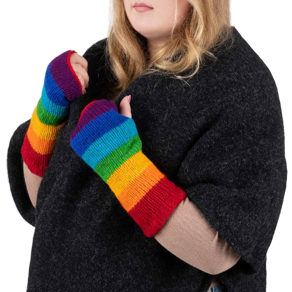 Kunst Und Magie Bunte Regenbogen Armstulpen Stulpen Handwärmer Pulswärmer Handschuhe Wolle Strick Jubiläumsangebot
