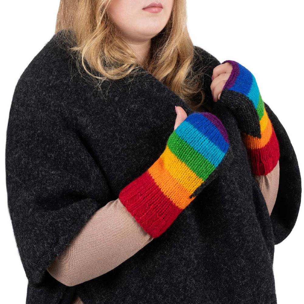 Kunst Und Magie Bunte Armstulpen Stulpen Handwärmer Pulswärmer Handschuhe Wolle Strick Regenbogen Lagerräumung