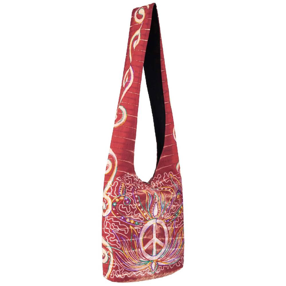 Kunst Und Magie Kunst und Magie Batik Schultertasche Umhängetasche Peace Symbol Rot Neuheiten