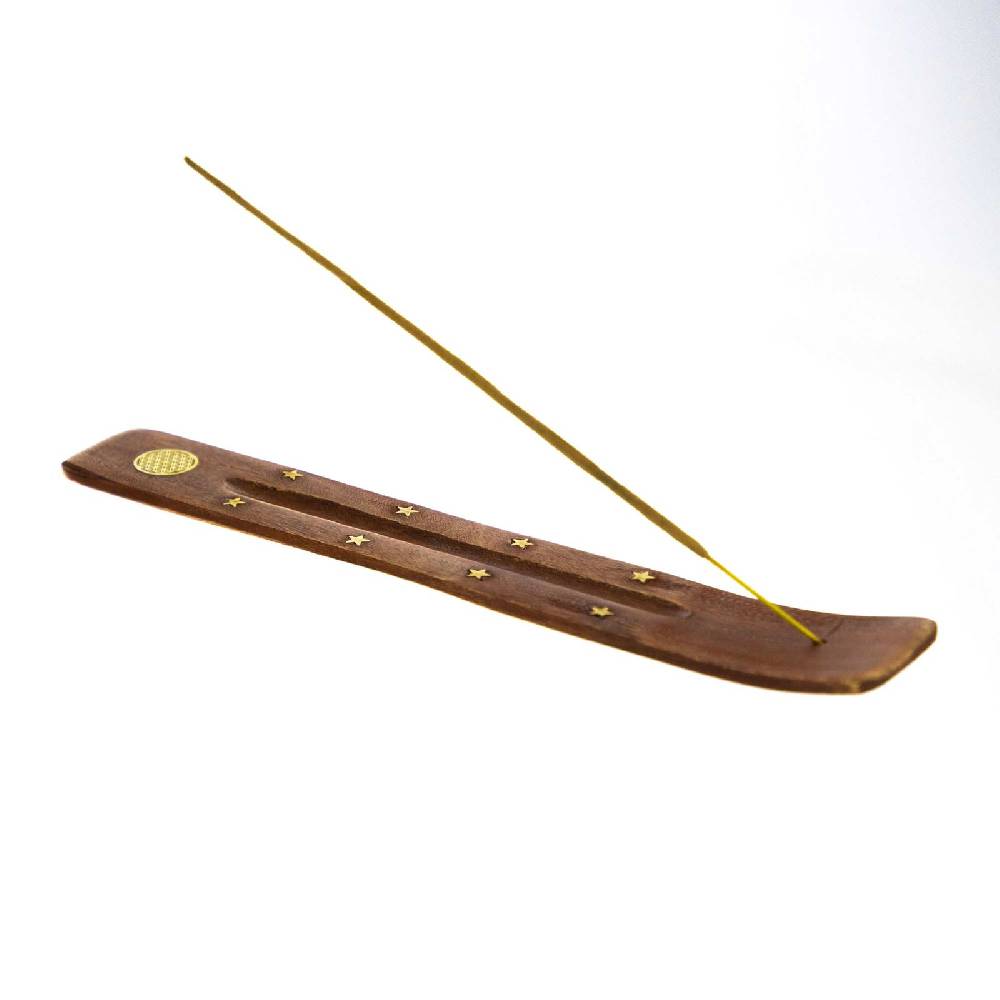 Kunst Und Magie Kunst und Magie Räucherstäbchenhalter aus Holz mit Blume des Lebens Symbol Riesige Ersparnisse