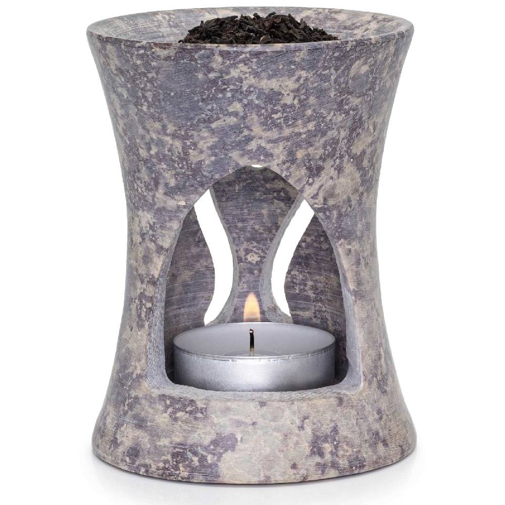 Kunst Und Magie Räucherstövchen Räuchergefäß Flammen Engel Räucherschale mit Sieb aus Speckstein 10cm VIP-Rabatte