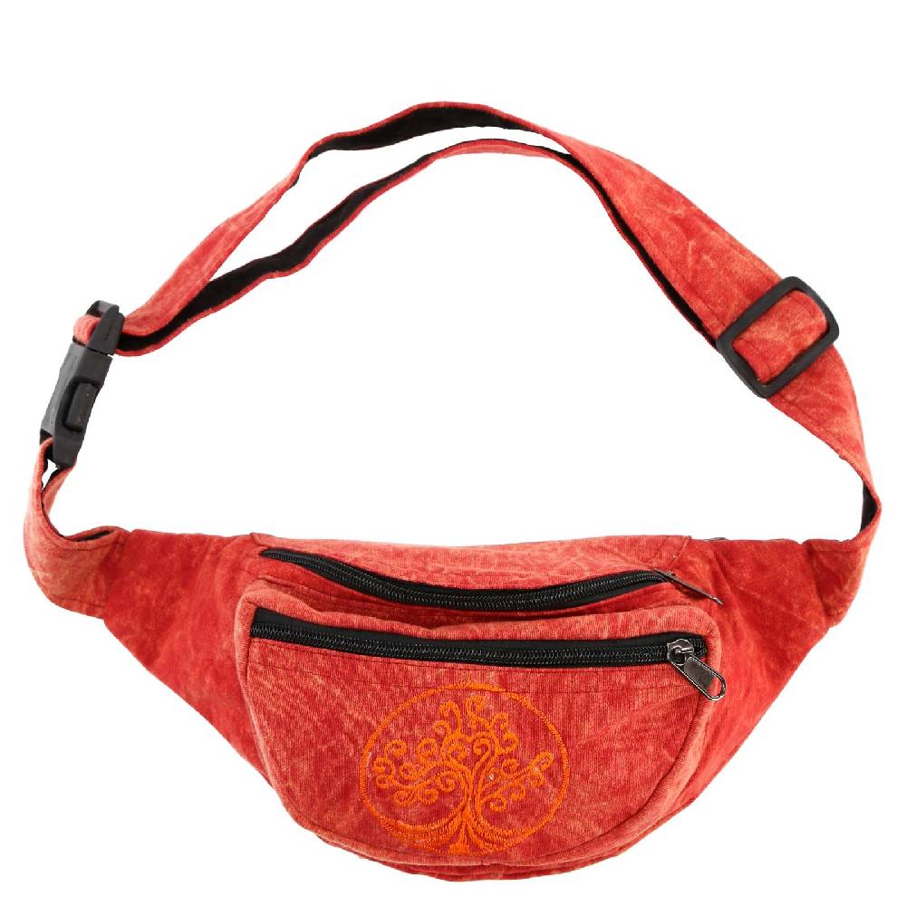 Kunst Und Magie Kunst und Magie Bauchtasche Bunte Boho Goa Crossbody Schulter Gürteltasche Hüfttasche Stonewashed Unisex Lebensbaum Kostenloser Versand