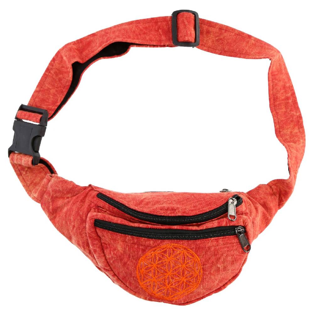 Kunst Und Magie Kunst und Magie Bauchtasche Bunte Boho Goa Crossbody Schulter Gürteltasche Hüfttasche Stonewashed Unisex Lebensblume Fabrik Onlineshop
