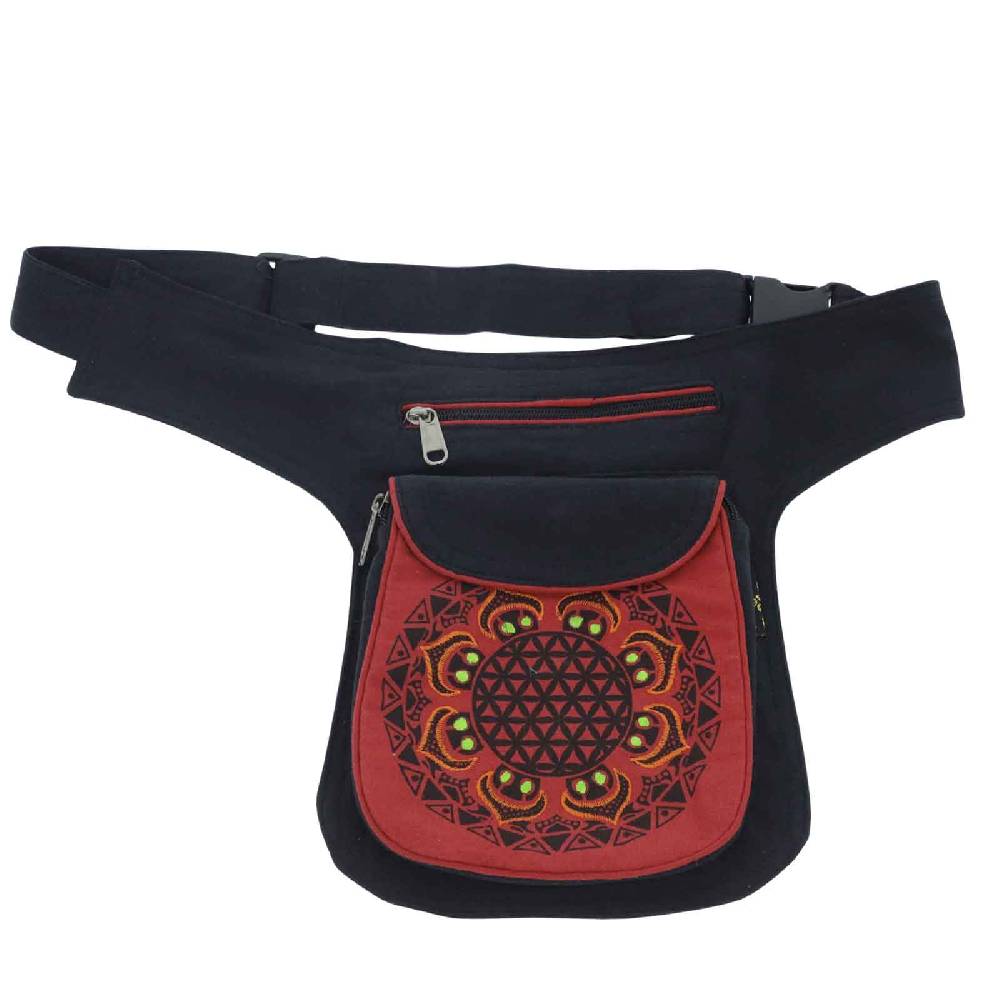 Kunst Und Magie Kunst und Magie Hüfttasche Bauchtasche Gürteltasche Bauchgurt Festivaltasche Blume des Lebens Rabatt