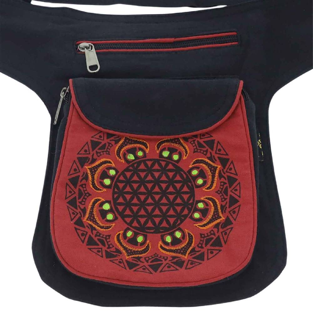 Kunst Und Magie Kunst und Magie Hüfttasche Bauchtasche Gürteltasche Bauchgurt Festivaltasche Blume des Lebens Rabatt