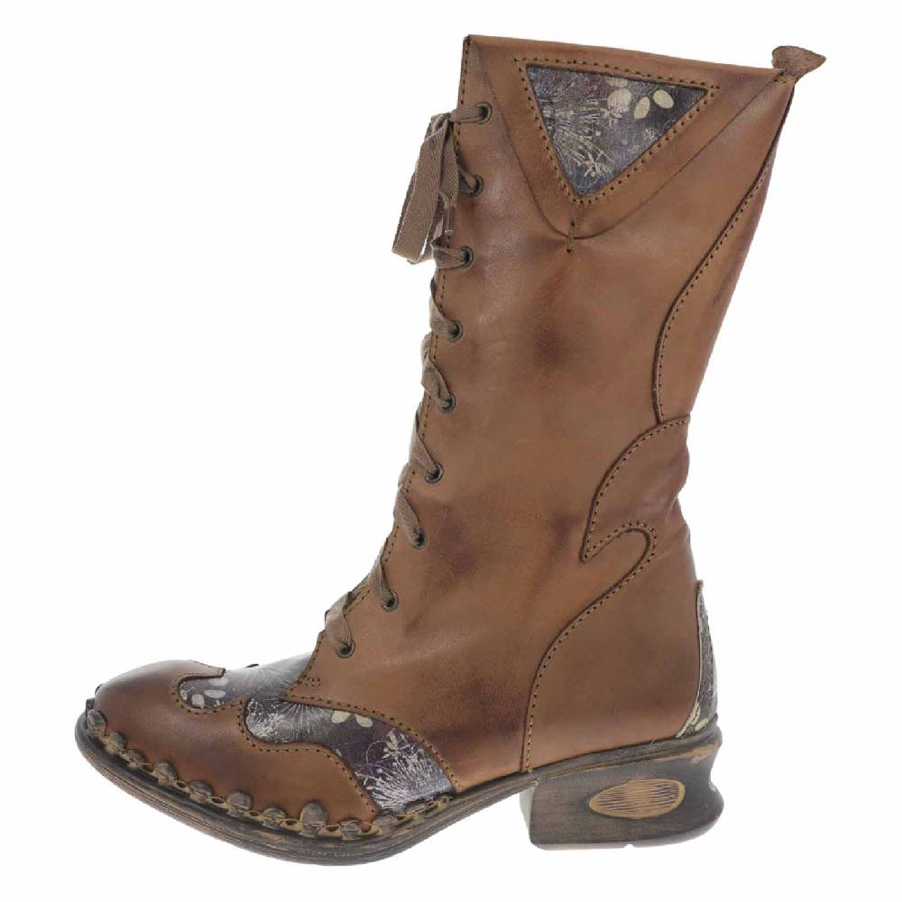 Kunst Und Magie Rovers Brauner Damen Stiefel mit Ziernähten 42015 Crust Costa Brauner Damen Boho Weihnachtsangebot