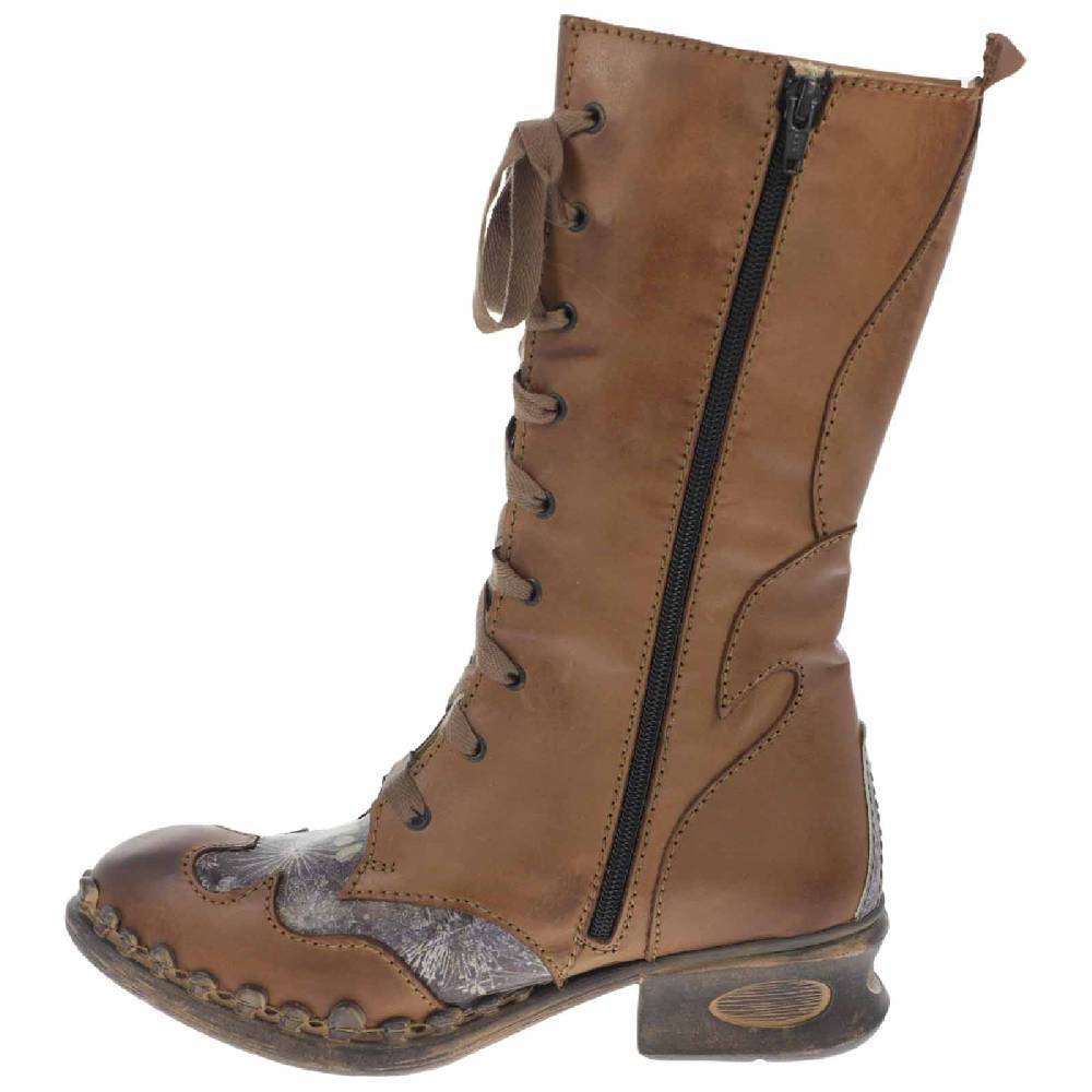Kunst Und Magie Rovers Brauner Damen Stiefel mit Ziernähten 42015 Crust Costa Brauner Damen Boho Weihnachtsangebot