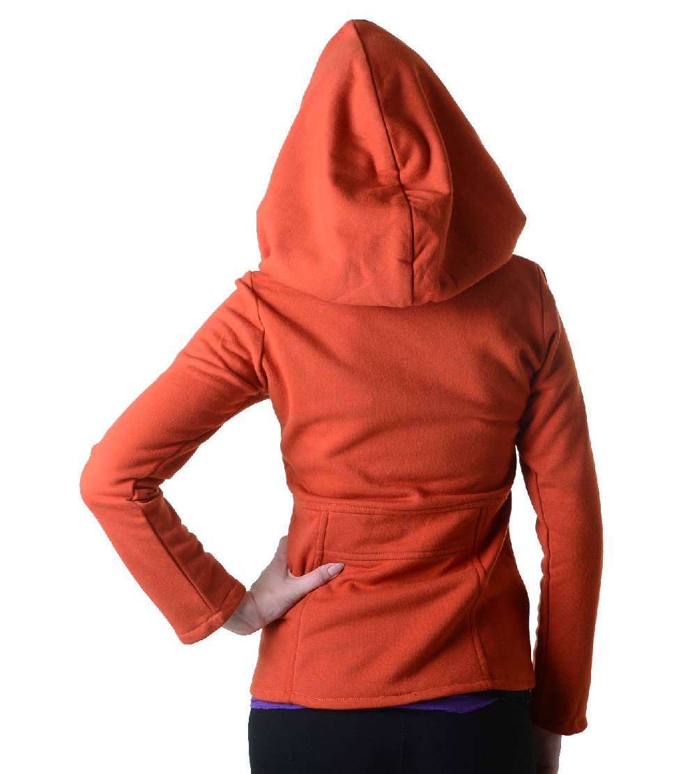 Kunst Und Magie Trendige Baumwolljacke für Damen mit Goa-Mustern - Hippie Jacke Fleecefutter mit Kapuze Kauf eins, bekomm eins gratis