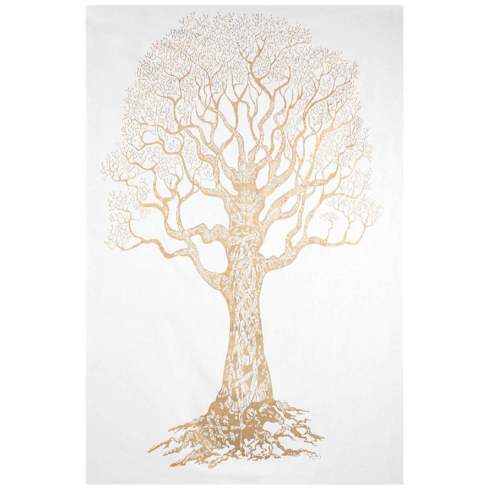 Kunst Und Magie Tagesdecke Wandbehang Deko Tuch Goldener Baum Lebensbaum ca. 200 x135cm Super Sparpreis