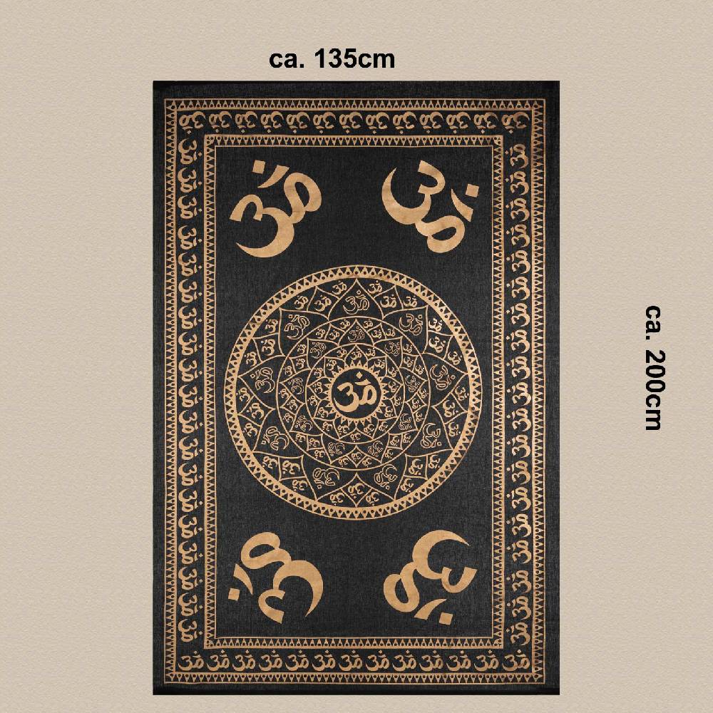 Kunst Und Magie Kunst und Magie Tagesdecke Wandbehang Deko Tuch Golden Om ca. 200 x135cm JETZT KAUFEN
