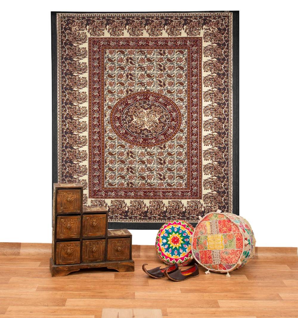 Kunst Und Magie Kunst und Magie Tagesdecke Wandbehang Deko Tuch Mandala ca. 210 x 230 cm