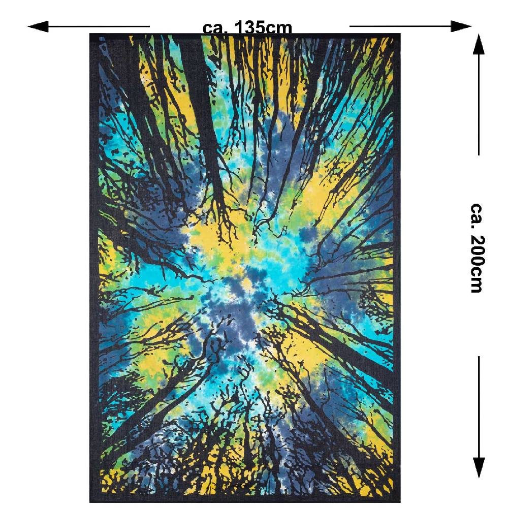 Kunst Und Magie Tagesdecke Wandbehang Deko Tuch Wald Bäume Zauberwald ca 135 x 200cm Bis zu 50% Rabatt