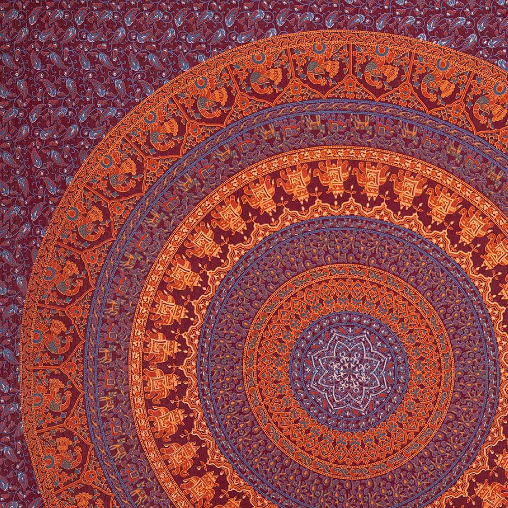 Kunst Und Magie Tagesdecke Wandbehang Mandala Deko Tuch Indisch Elefant XL ca. 200 x 230cm Bis zu 55% Rabatt