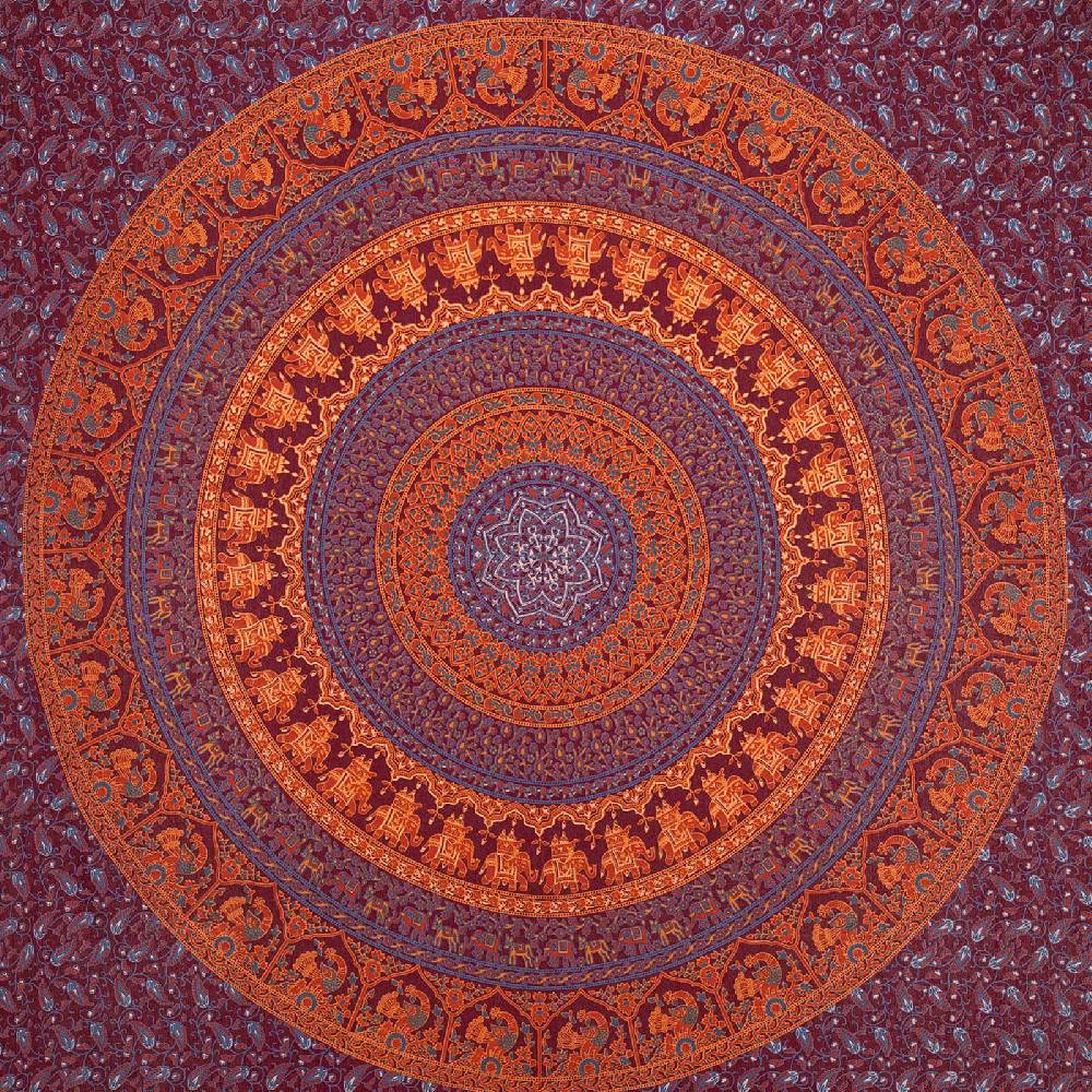 Kunst Und Magie Tagesdecke Wandbehang Mandala Deko Tuch Indisch Elefant XL ca. 200 x 230cm Bis zu 55% Rabatt