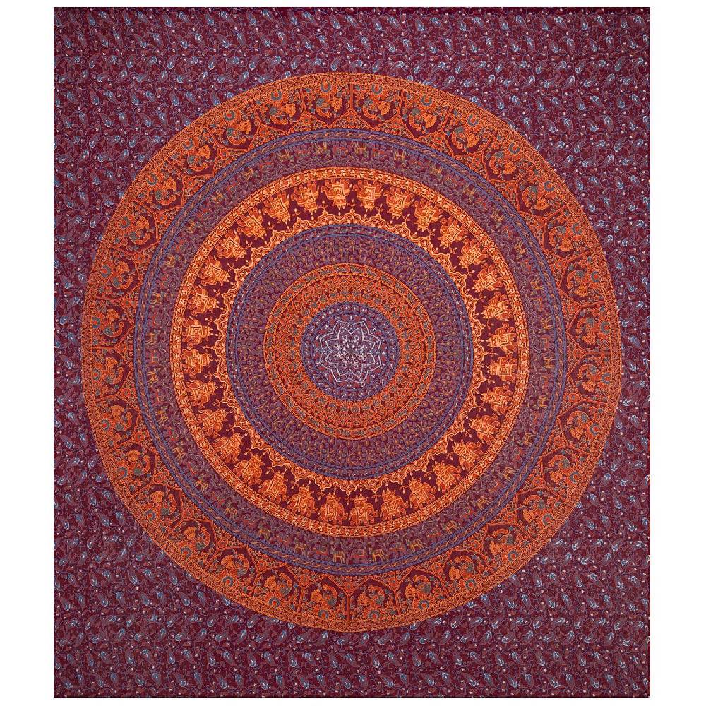 Kunst Und Magie Tagesdecke Wandbehang Mandala Deko Tuch Indisch Elefant XL ca. 200 x 230cm Bis zu 55% Rabatt