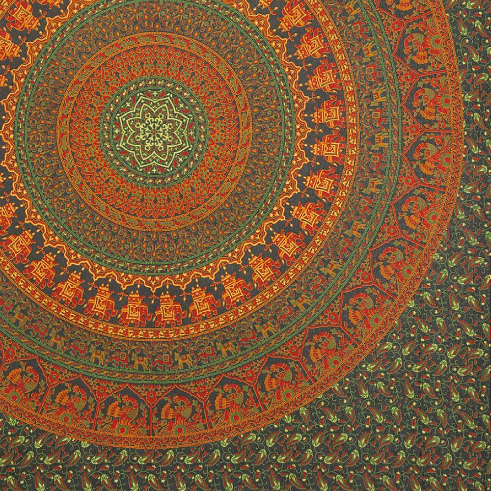 Kunst Und Magie Tagesdecke Wandbehang Mandala Deko Tuch Indisch Elefant XL ca. 200 x 230cm Discount Store für neue Produkte
